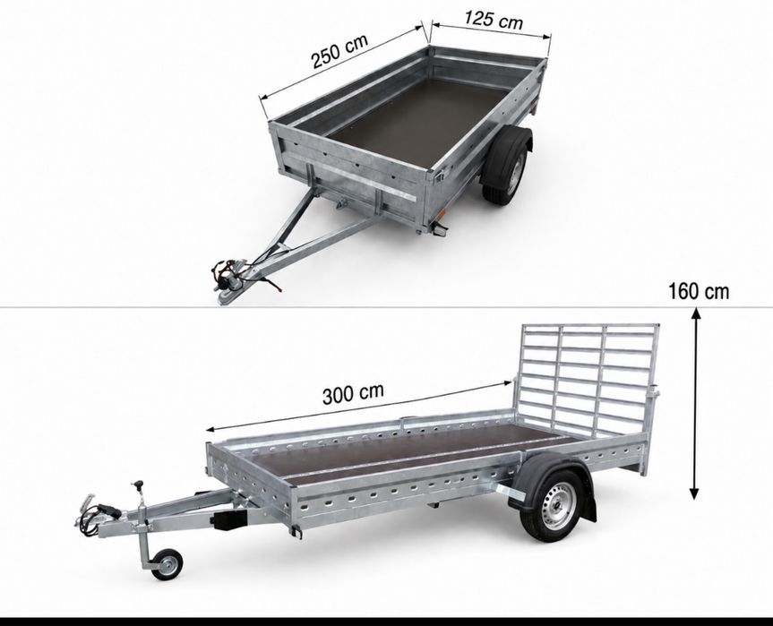 Inchiriez remorca 750 kg basculabila, atv, utv, snowmobile