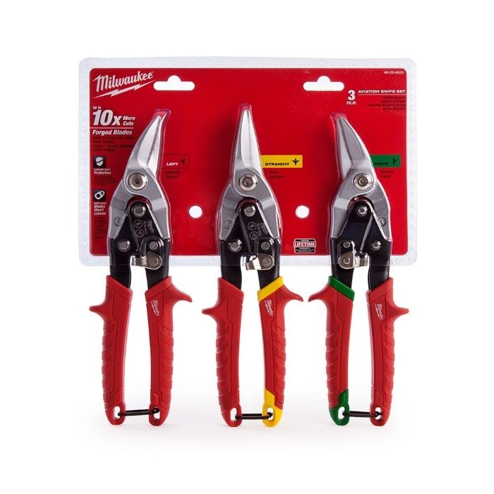 Промоция!Комплект ножици за ламарина права,лява,дясна 260 мм Milwaukee