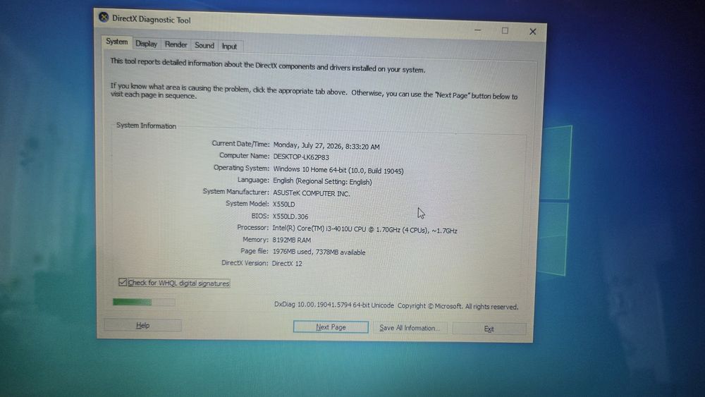 Laptop Asus X550L