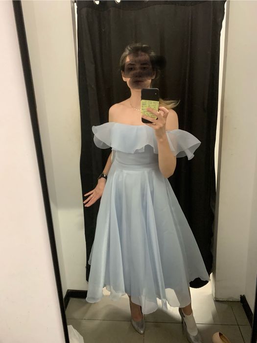 Rochie midi albastră baby blue