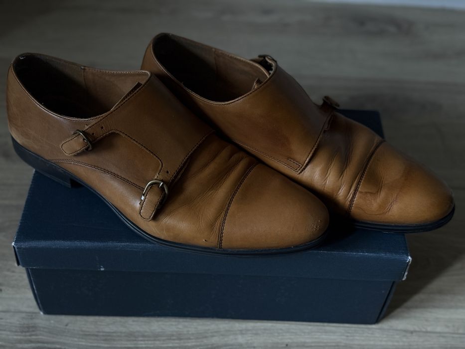 Мъжки елегантни обувки Pier One №45 – cognac / естествена кожа
