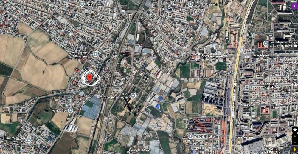 Ko'ksaroy Damariqda 4 sotixli 15metr ga 25 metr to'g'ri burchakli yer