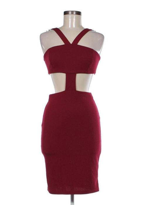 Парти рокля в тъмно червено