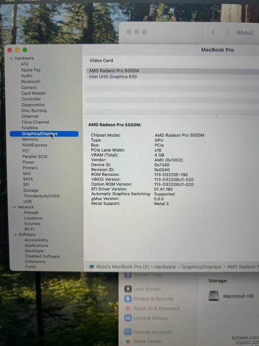 MacBook Pro 16 Touch Bar, Intel i9 2.3 GHz, 16GB, 1TB
