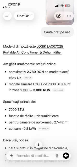 Vand AC portabil LOGIK -  NOU !