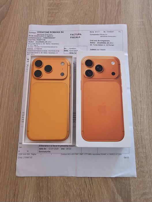 iPhone 17 Pro factura garanție 2028