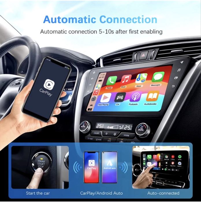 Adaptor Mini 2 in 1 Cablu la Wireless CarPlay si Android Auto, l