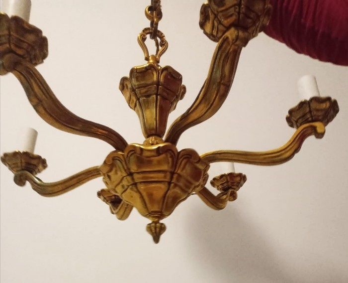 Candelabru din bronz masiv cu 6 brațe ,țara de proveniență Franța ,pie