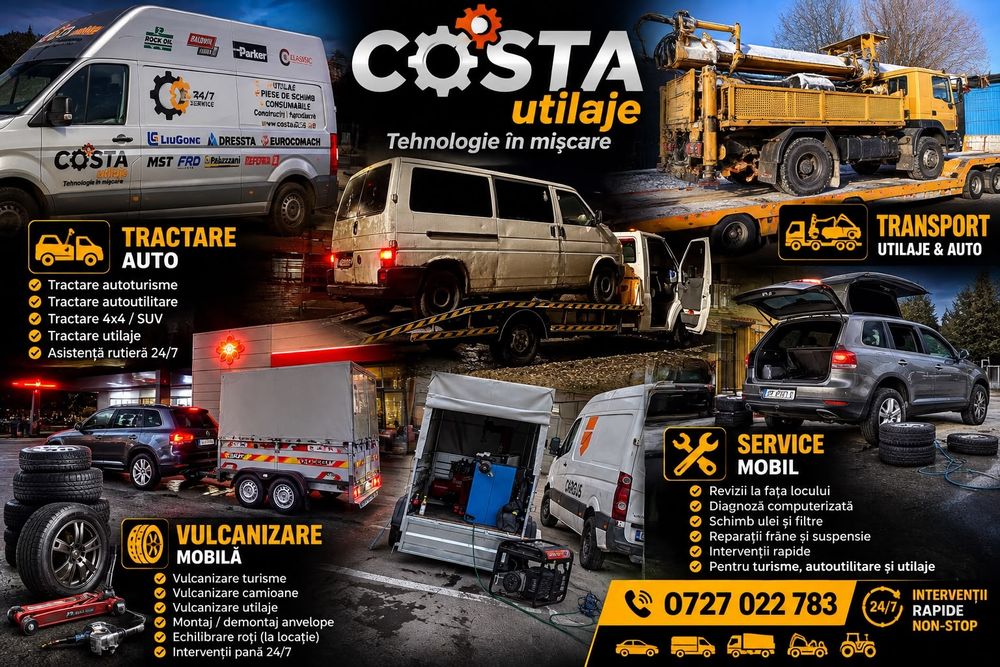Vulcanizare mobila -tractări auto Non-Stop