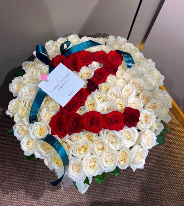 101 белый роза именной