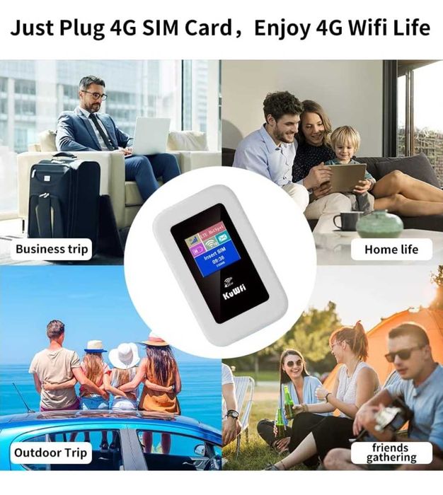 WiFi 4G безжичен  преносим рутер 150Mbps слот за SIM карта за пътуване