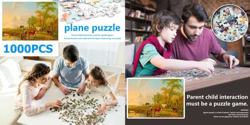 Puzzle Landscape with Cows 1000piese. Marime 75x50cm Nou ambalat!