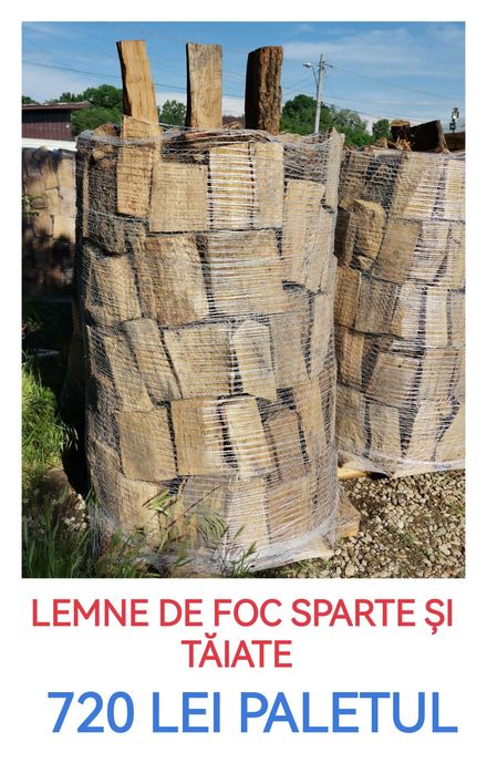 Vand lemne de foc sparte si taiate la palet esență STEJAR