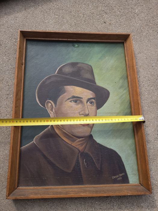 Tablou Portret Gangster American Pictat Și Semnat