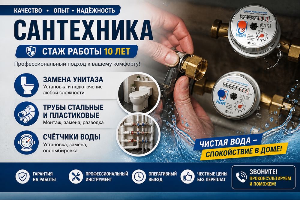 Сантехник | Ремонт сантехнических труб | Выезд быстро