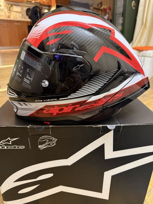 Карбонова Каска ALPINESTARS Supertech R10 Team Black/Carb/Red/White