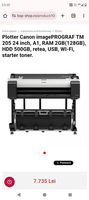 Cutter plotter Canon TM 205