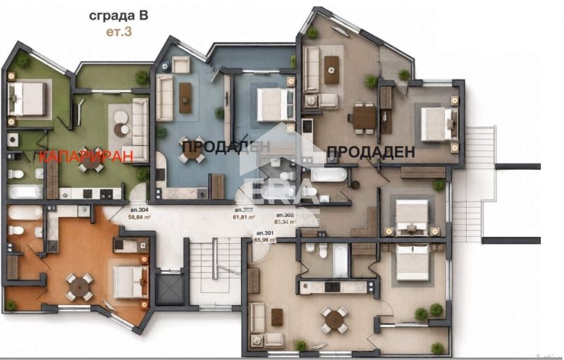 Двустаен инвестиционен апартамент за продажба, завършен до ключ в жили