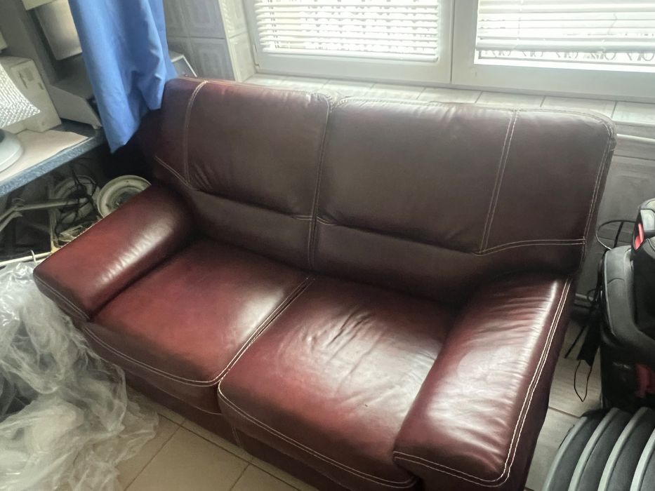Canapea de piele naturala de  3 locuri extensibila