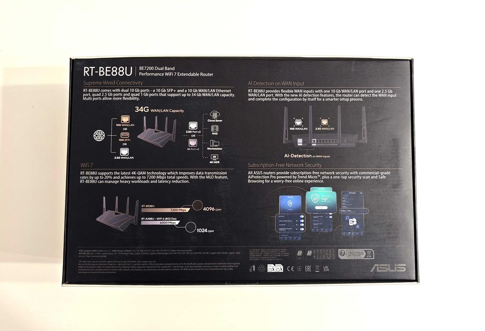 Router ASUS RT-BE88U Wi-Fi 7 802.11be AiMesh Dual 10G ports, SFP+ port