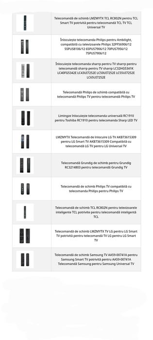 Telecomenzi  tv smart