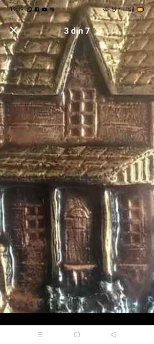 Tablou  lucrat manual din foaie  de cupru