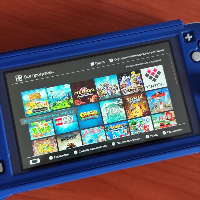 Nintendo switch lite прошитая, цвет синий