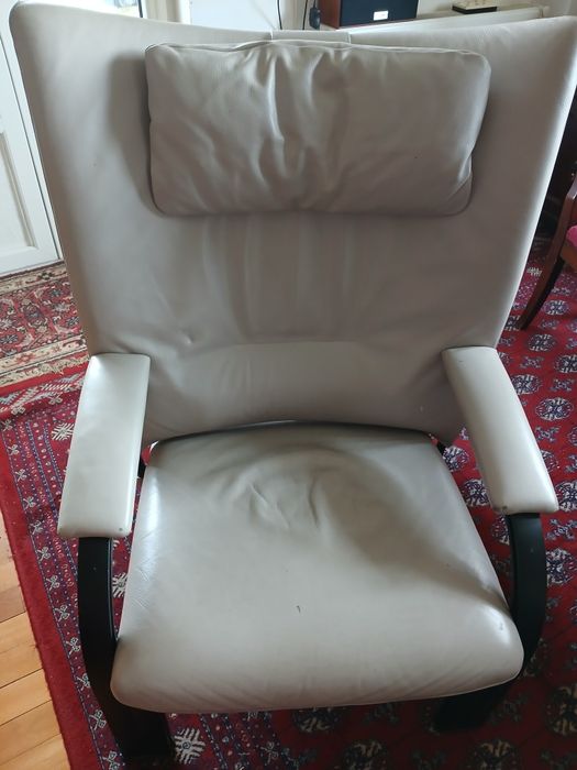 Fotoliu piele culoare gri WK Wohnen Sessel Spot 698  designer Prof. Stefan Heiliger