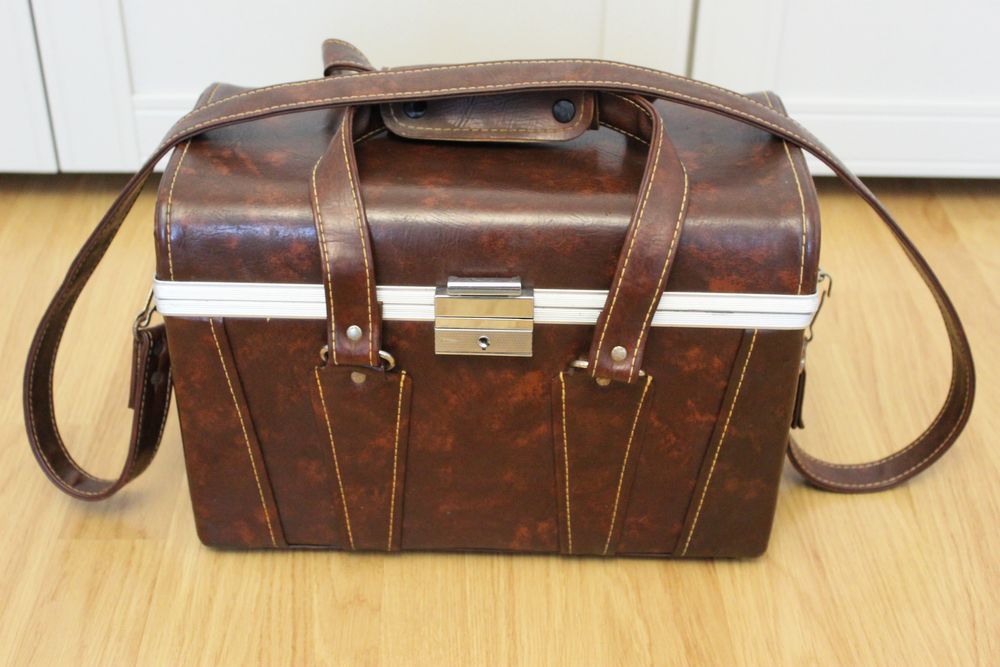 Geanta camera foto Vintage (piele&aluminiu) anii 1950-1970 Japan