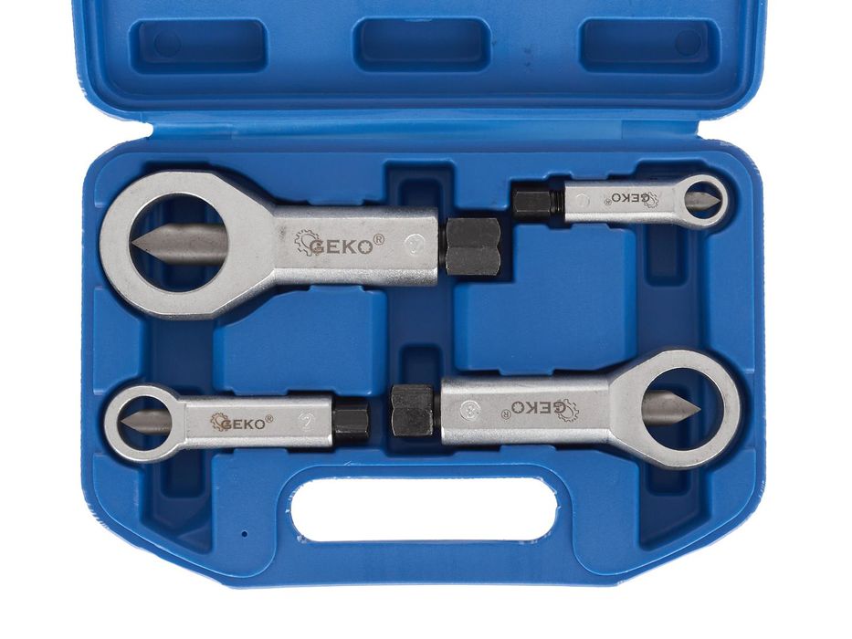 Set 4 dispozitive pentru taiat si extras suruburi / piulite rupte sau