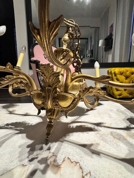 Candelabru din alamă masivă – stil Louis XV / Rococo, antichitate