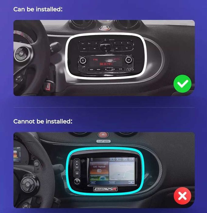 Мултимедия за Mercedes Benz Smart Forfour Fortwo Навигация Android GPS