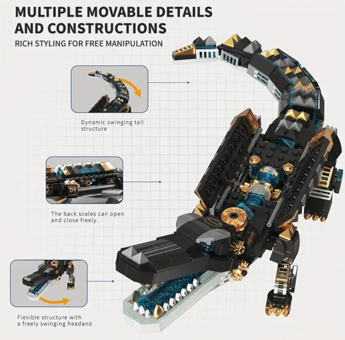 Конструктор лего "Механический крокодил"