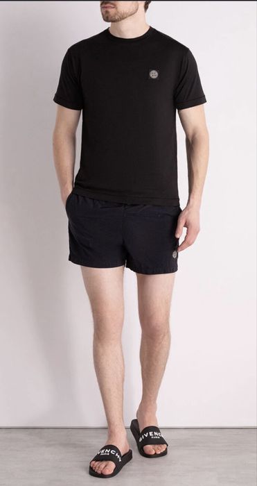 Stone Island Men's Patch T-Shirt in Black XXL
