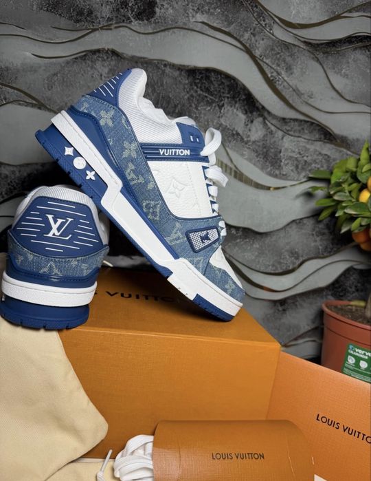 Louis Vuitton trainer monogram denim