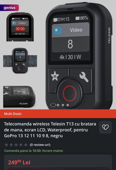 Telecomanda GoPro Hero 13/12/11/10/9/8/MAX