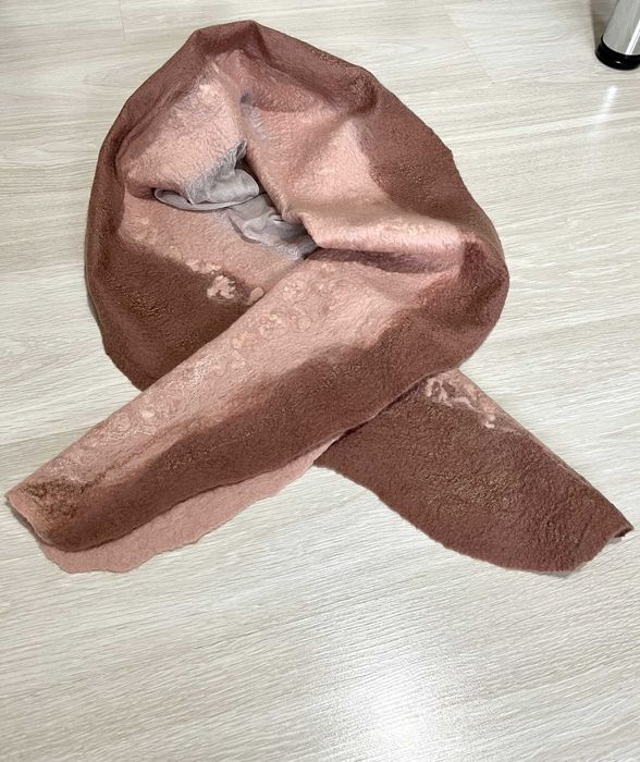 Esarfa unica din lana si matase naturala handmade NOUA