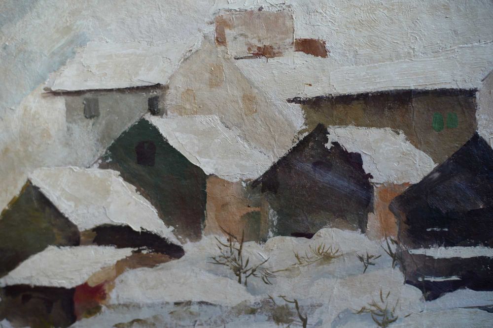 Tablou original 1980 Nicolae Constantin 47 x 32 cm ulei pe carton