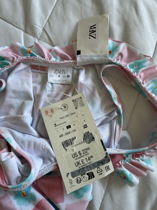 Детски бански костюм Zara за 2 годишно момиче