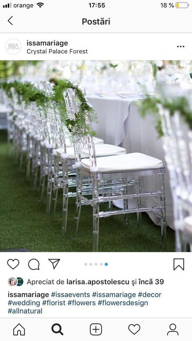 Inchiriez scaune evenimente,chiavari albe ,napoleon transparente,mese