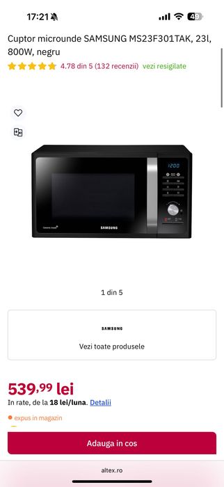 Cuptor microunde SAMSUNG 23l 800W