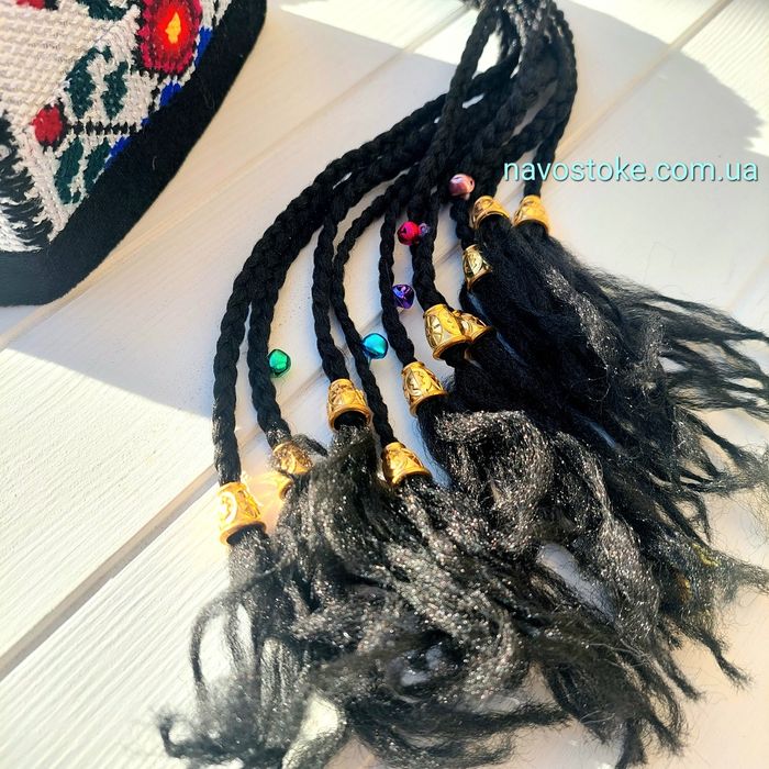 Узбекская женская тюбетейка с косичками на праздники весенние Навруза