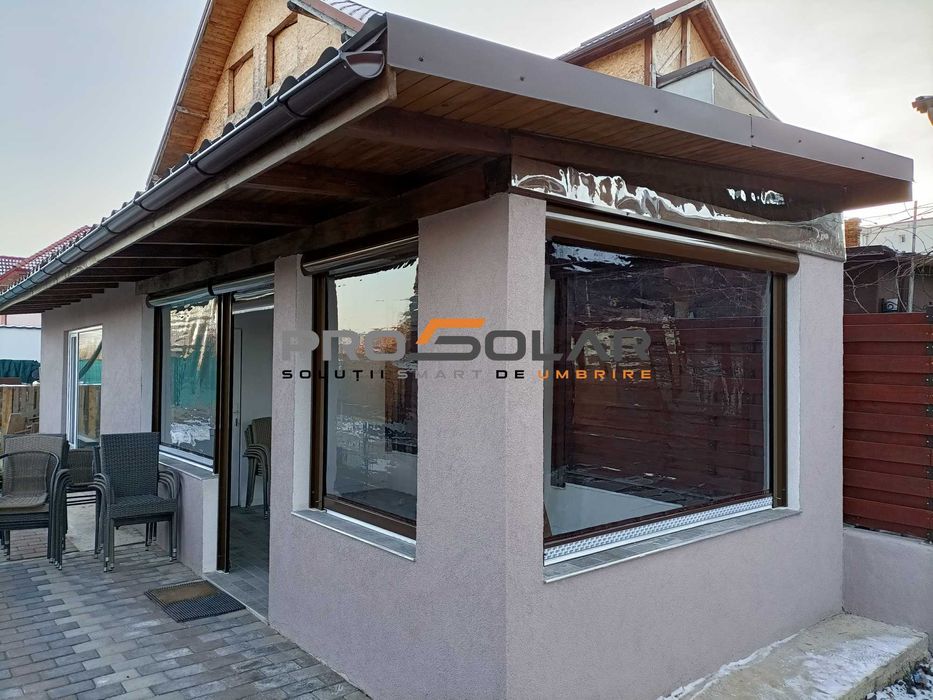 Pereti anti-vant/Rulou transparent/Folie capse/Prelata terasa