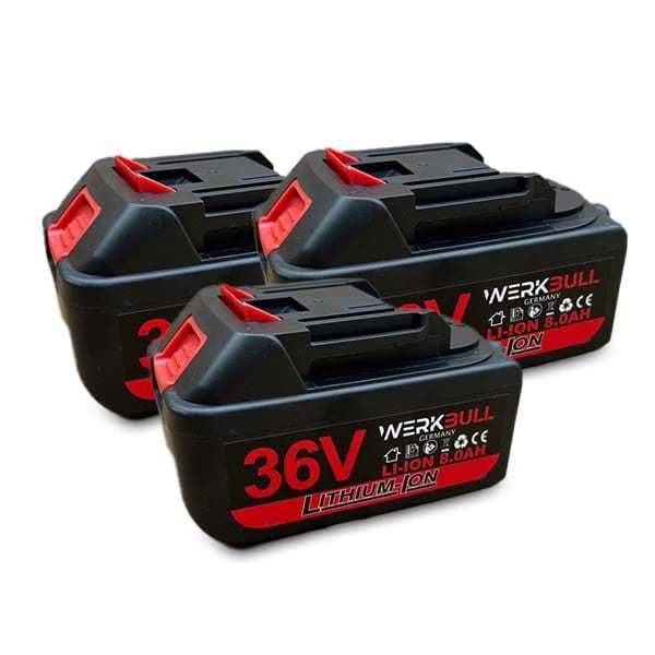 WerkBull Перфоратор гайковер, ъглошлайф и винтоверт 3 батерии 36v 8ah