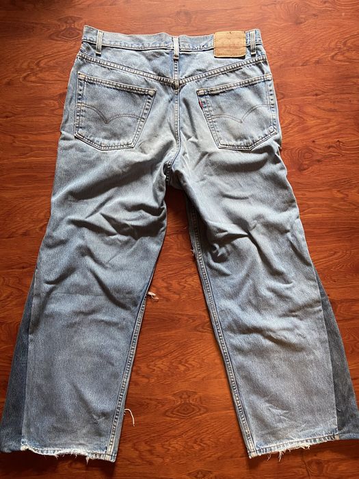 Blugi levi's distressed flared/evazati patchwork