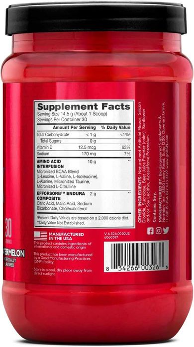 BSN Amino X Muscle Recovery & Endurance Powder with BCAAs! 30 порций!