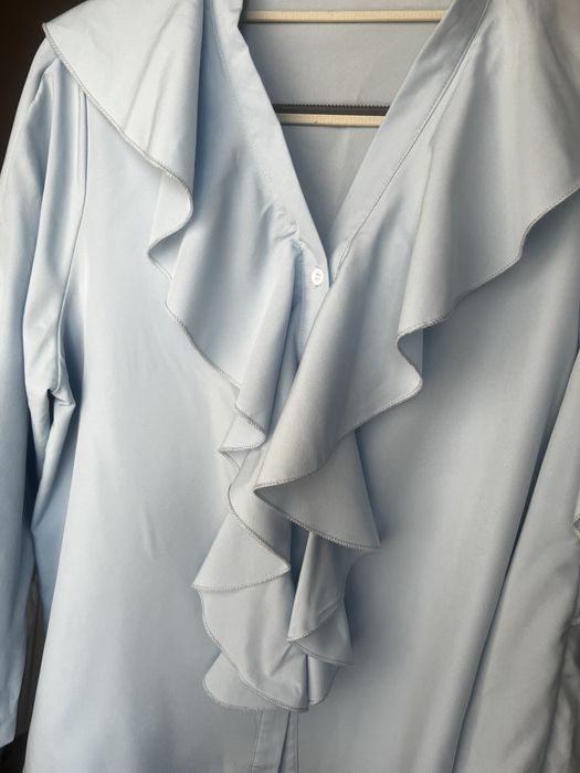 Блузка, голубая в стиле «Бохо», размер 44-46