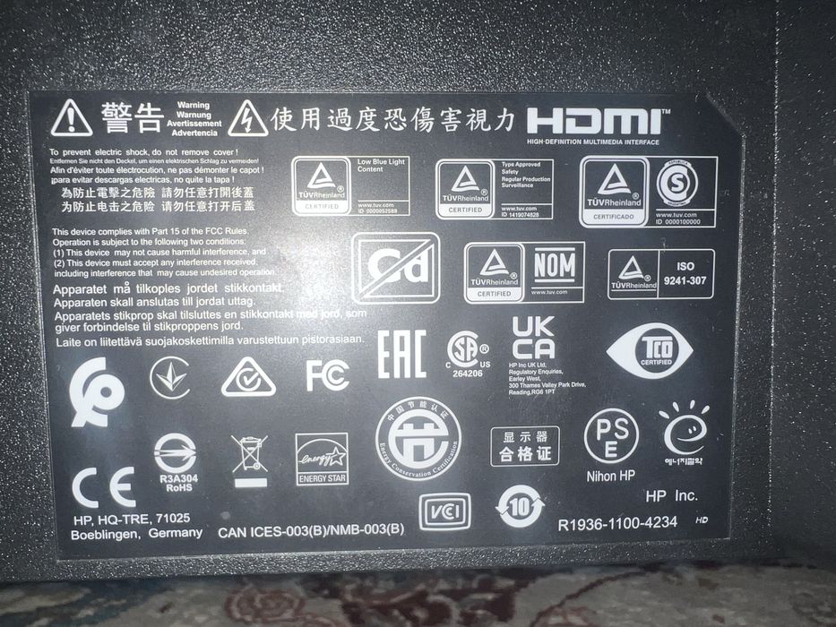 Монитор hp, hdmi