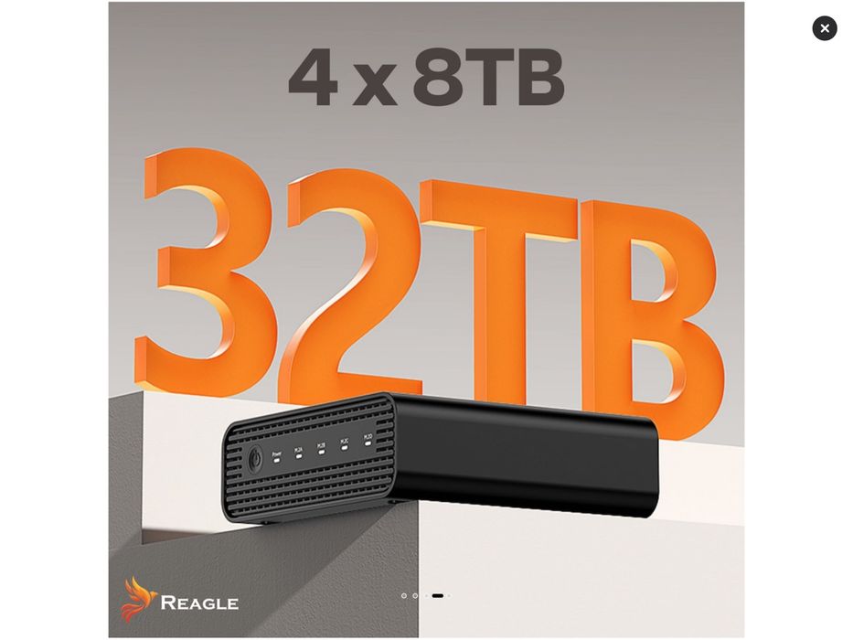 Rack Extern Reagle 4-bay m.2 nvme PCIe SSD Enclosure USB-c 3.2 Gen 2 10Gbps, max 32TB. - resigilat