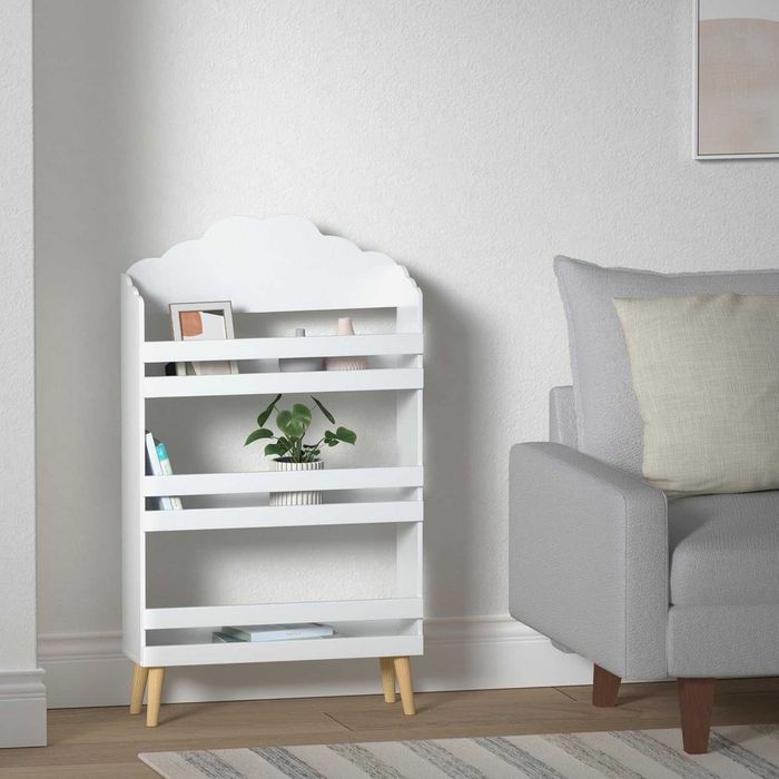 Детска библиотека рафт етажерка за книги облак бял цвят